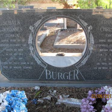 BURGER Schalk Johannes 1918-1999 &amp; Francina Christina 1921-1994