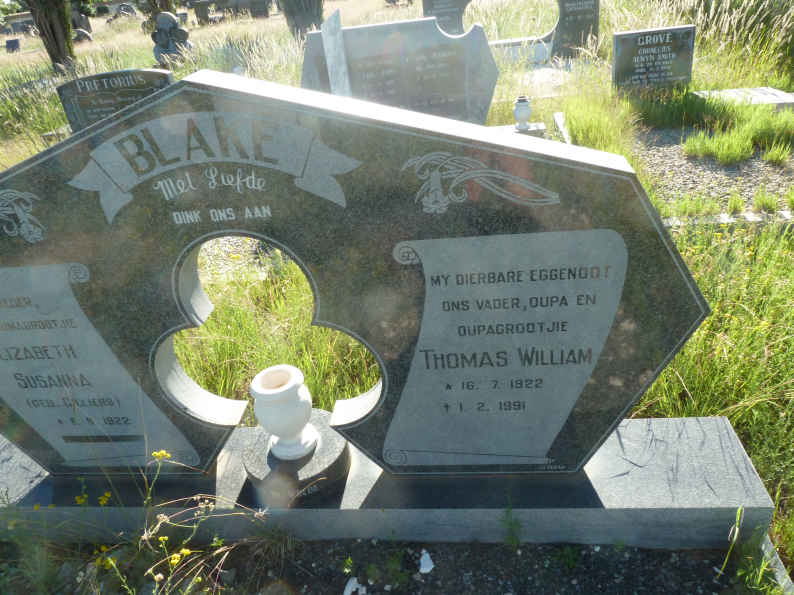BLAKE Thomas William 1922-1991 &amp; Elizabeth Susanna CILLIERS 1922-
