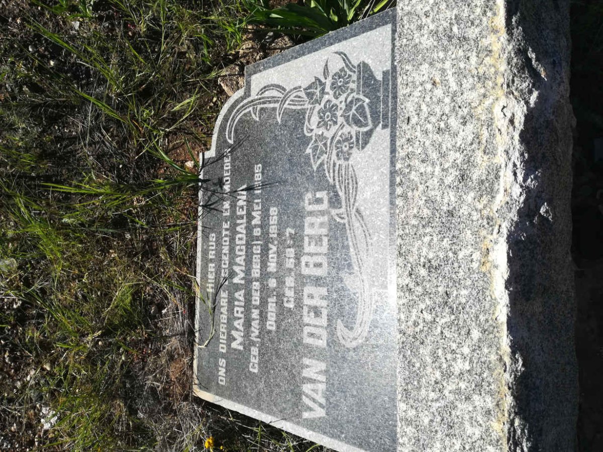 BERG Maria Magdalena, van der nee VAN DER BERG 1885-1958