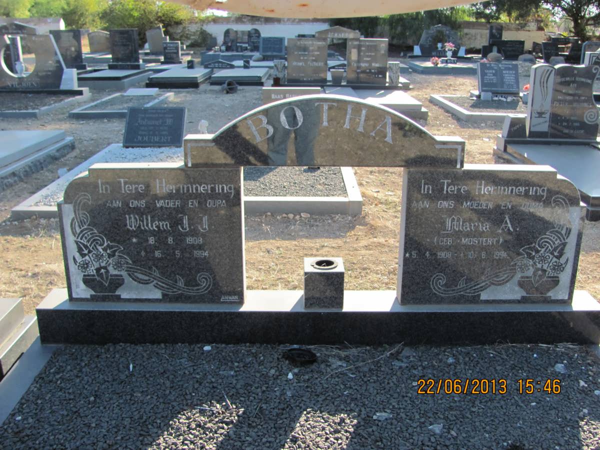 BOTHA Willem J.J. 1909-1994 &amp; Maria A. MOSTERT 1908-1994