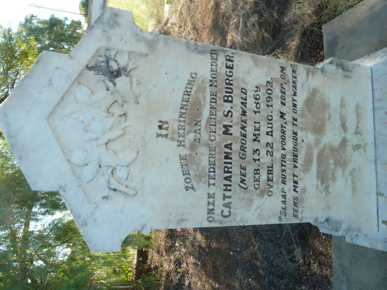 BURGER Catharina M.S. nee GROENEWALD 1869-1902