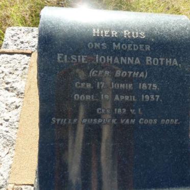 BOTHA Elsie Johanna nee BOTHA 1875-1937