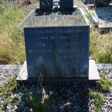 CROUCAMP Jan Mattheus 1893-1990 &amp; Jacoba Martina F. VAN DER WESTHUIZEN 1897-1976