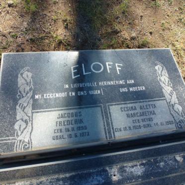 ELOFF Jacobus Frederik 1895-1973 &amp; Gesina Aletta Margaretha HEYNS 1908-1989