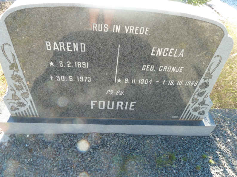 FOURIE Barend 1891-1973 &amp; Engela CRONJE 1904-1968