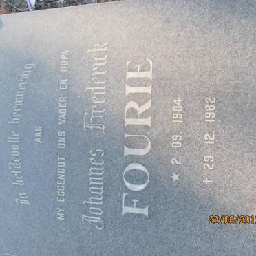 FOURIE Johannes Frederick 1904-1982 &amp; Gertruida Christina BOTHA 1911-1998