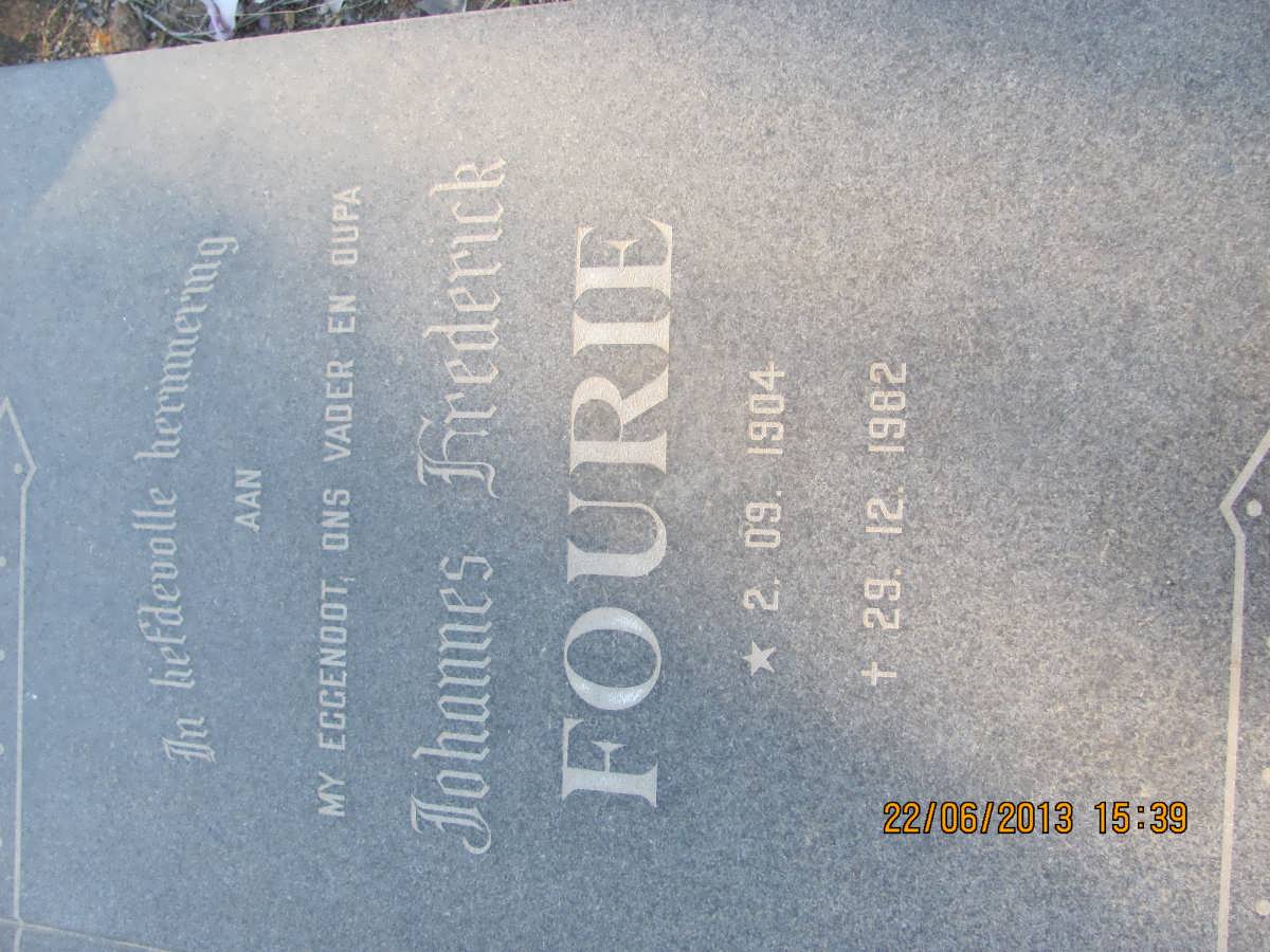 FOURIE Johannes Frederick 1904-1982