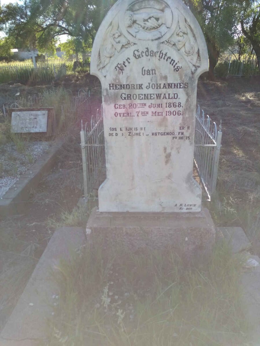 GROENEWALD Hendrik Johannes 1868-1906