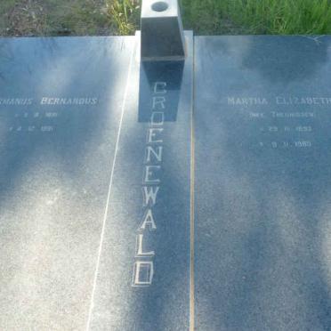 GROENEWALD Hermanus Bernardus 1891-1981 &amp; Martha Elizabeth THEUNISSEN 1893-1985