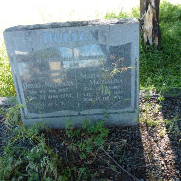 HUMAN David Nicolaas 1887-1967 &amp; Maria Magdalena VAN VUUREN 1888-1972