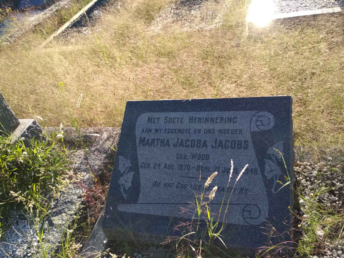 JACOBS Martha Jacoba nee WOOD 1870-1948
