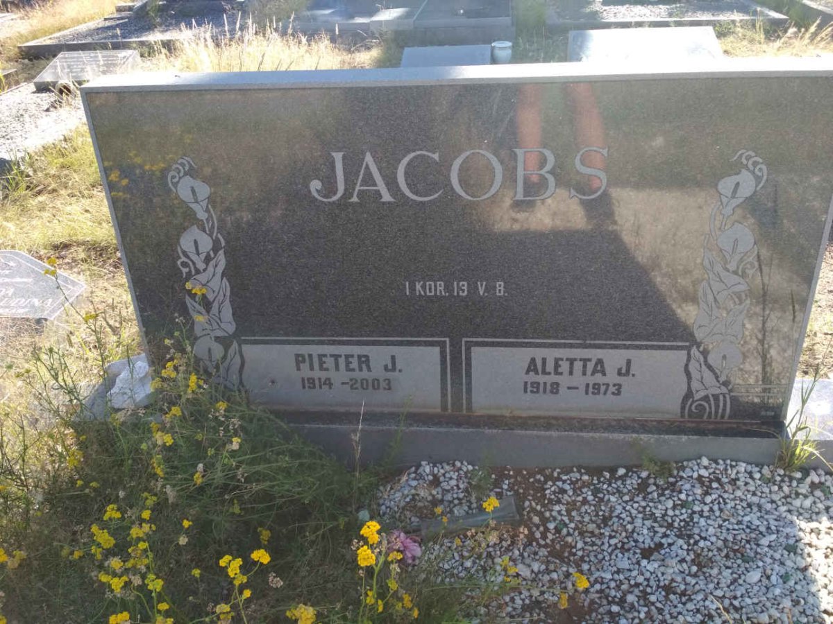 JACOBS Pieter J. 1914-2003 &amp; Aletta J. 1918-1973
