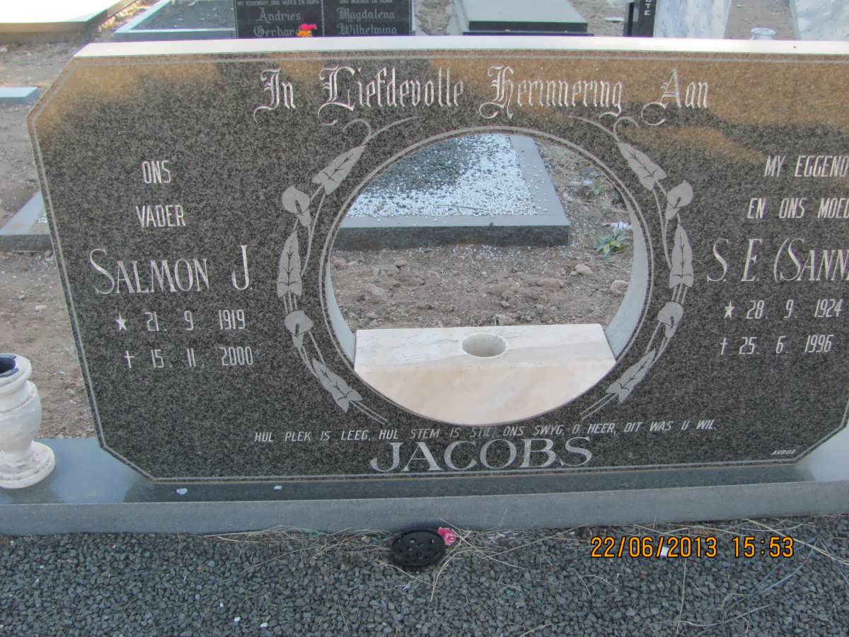 JACOBS Salmon J. 1919-2000 &amp; S.S. 1924-1996