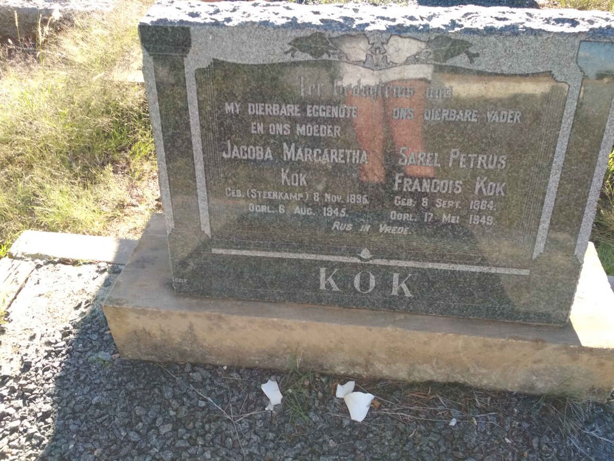 KOK Sarel Petrus Francois 1884-1949 &amp; Jacoba Margaretha STEENKAMP 1896-1945