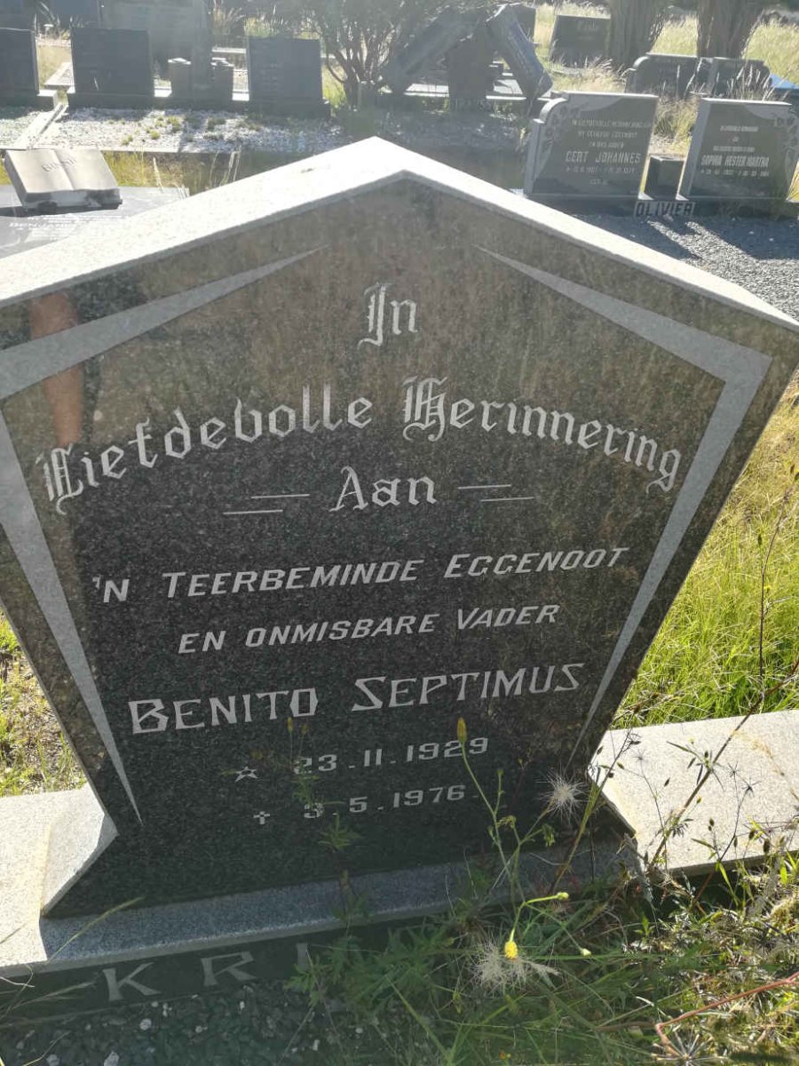 KRUGER Benito Septimus 1929-1976