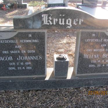 KRUGER Jacob Johannes 1914-1991 &amp; Helena Beatrix 1917-1991