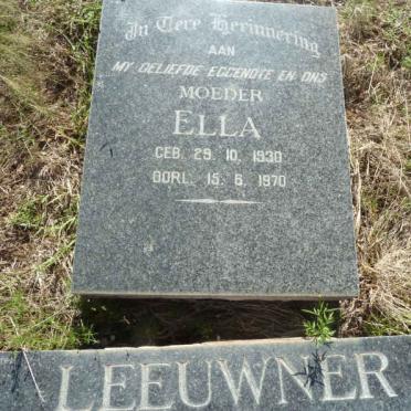 LEEUWNER Willem Jacobus V. Wyk 1921-2007 &amp; Ella 1930-1970