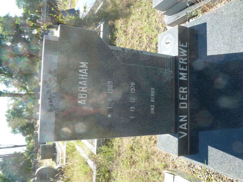 MERWE Abraham, van der 1909-1978