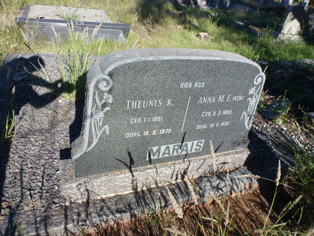 MARAIS Theunis K. 1881-1970 &amp; Anna M.E. KOK 1893-1955