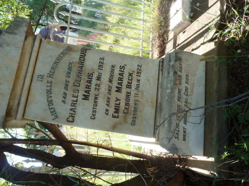 MARAIS Charles Gerhardus -1923 &amp; Emily BECK -1922