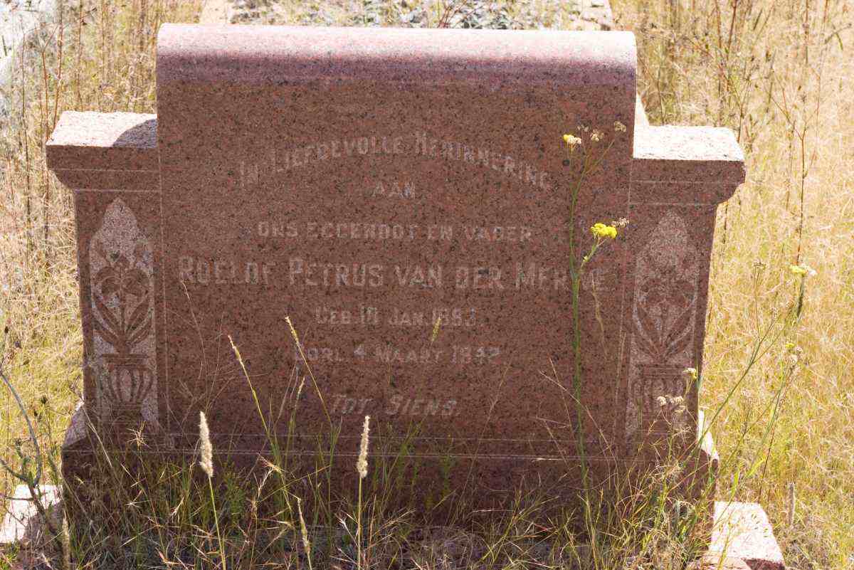 MERWE Roelof Petrus, van der 1883-1942