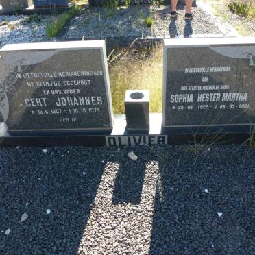 OLIVIER Gert Johannes 1907-1974 &amp; Sophia Hester Martha 1922-2001