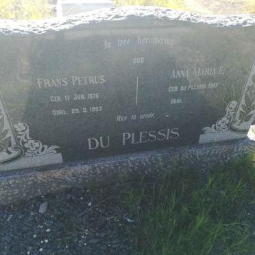 PLESSIS Frans Petrus, du 1876-1957 &amp; Anna Maria E. DU PLESSIS 1883-
