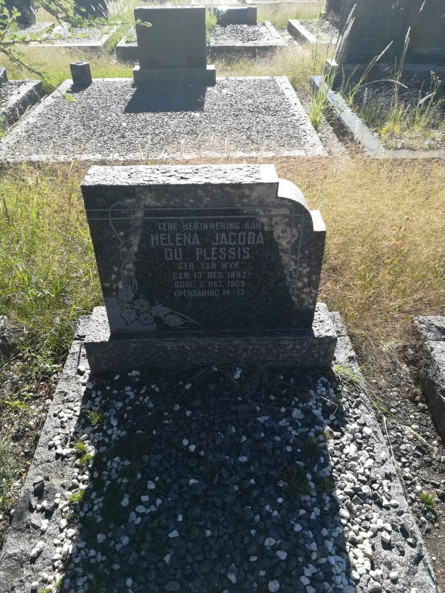 PLESSIS Helena Jacoba, du nee VAN WYK 1883-1959