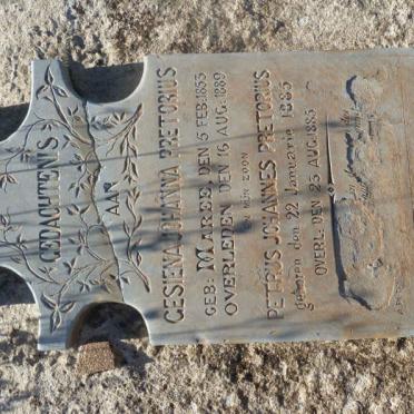 PRETORIUS Gesiena Johanna nee MAREE 1853-1889 :: PRETORIUS Petrus Johannes 1885-1885