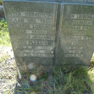 PLESSIS Andries Johannes, du 1868-1936 &amp; Johanna M.C. 1869-1953