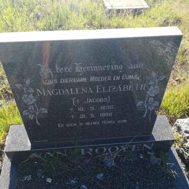 ROOYEN Magdalena Elizabeth, van nee JACOBS 1896-1986