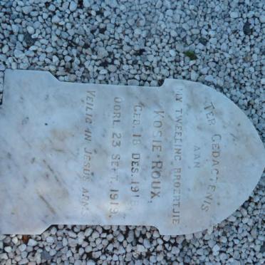 ROUX Kosie 1918-1919