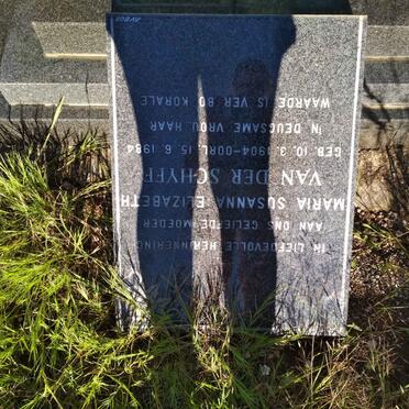 SCHYFF Maria Susanna Elizabeth, van der 1904-1984