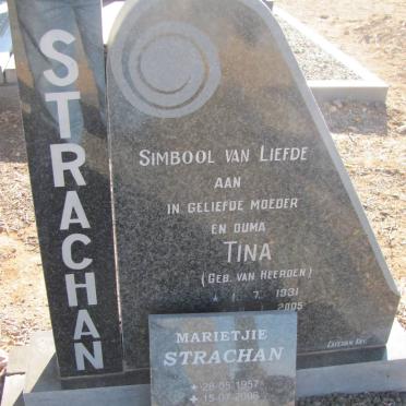 STRACHAN Tina nee VAN HEERDEN 1931-2005 :: STRACHAN Marietjie 1957-2006