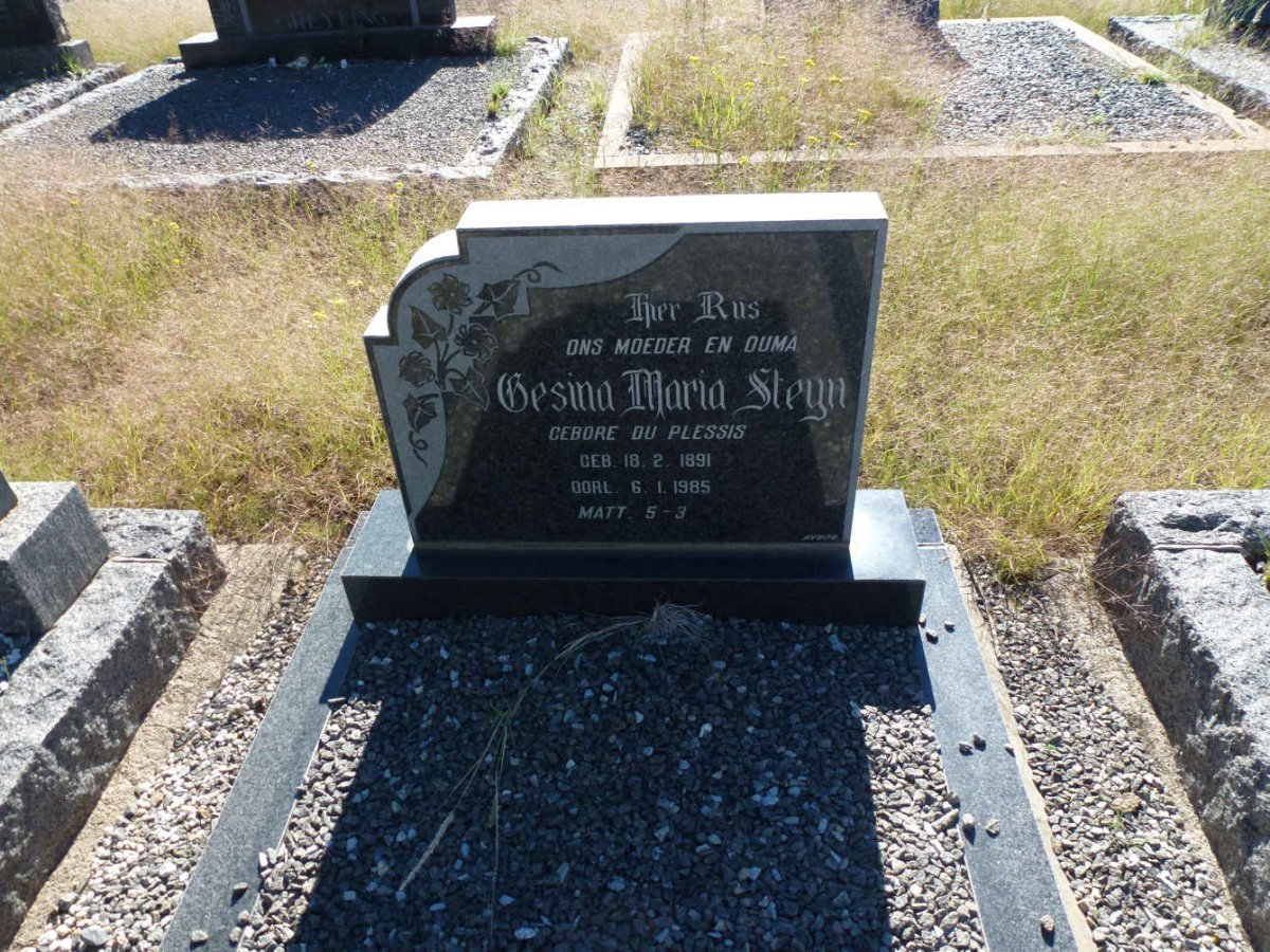 STEYN Gesina Maria nee DU PLESSIS 1891-1985