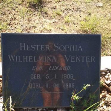 VENTER Hester Sophia Wilhelmina nee ECKARD 1906-1985