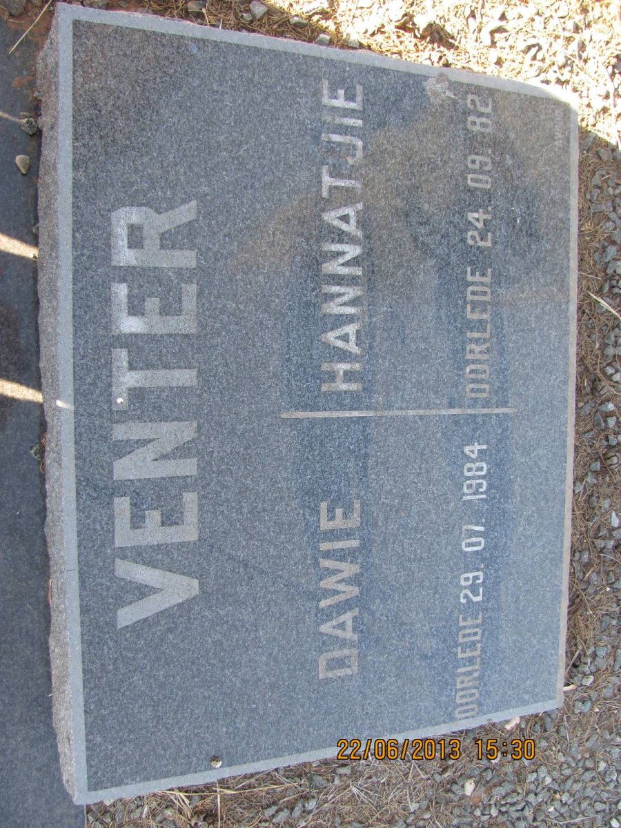 VENTER Dawie -1984 &amp; Hannatjie -1982