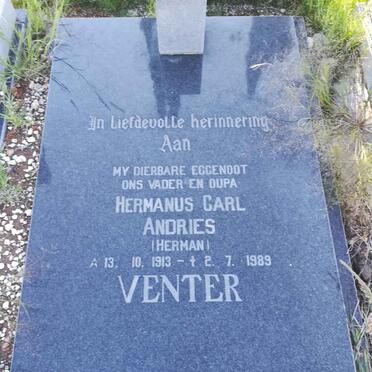VENTER Hermanus Carl Andries 1913-1989