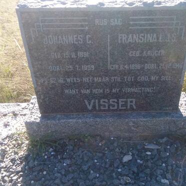 VISSER Johannes C. 1891-1959 &amp; Fransina L.J.S. KRUGER 1898-1946