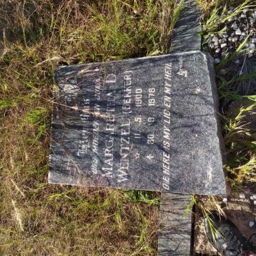 WENTZEL Margaretha D. nee BEKKER 1900-1978