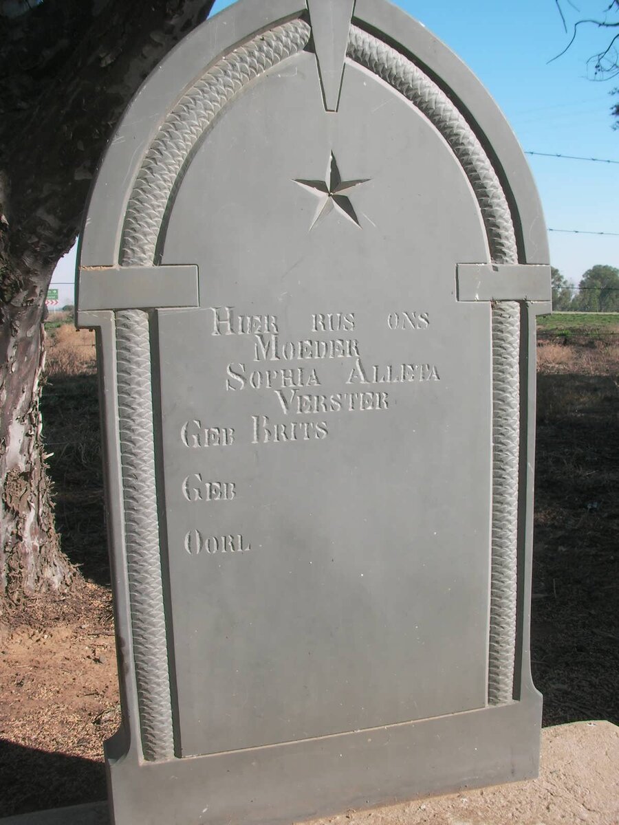 VERSTER Sophia Aletta nee BRITS
