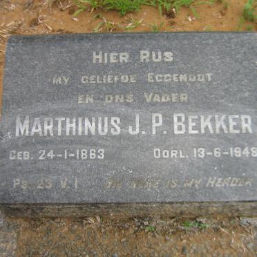 BEKKER Marthinus J.P. 1863-1948