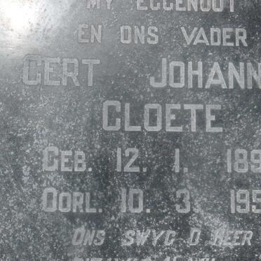 CLOETE Gert Johannes 1894-1952