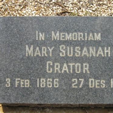 CRATOR Mary Susanah 1866-1960