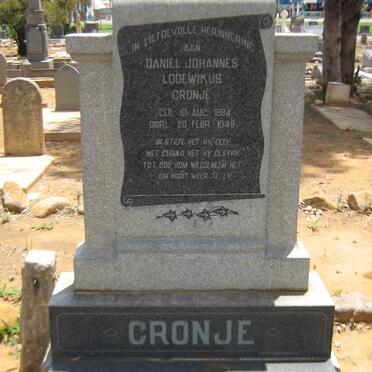 CRONJE Daniël Johannes Lodewikus  1884-1948