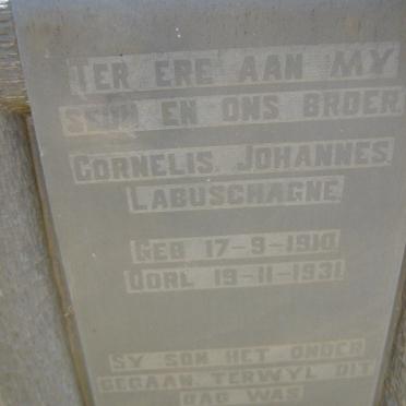 LABUSCHAGNE Cornelis Johannes 1910-1931