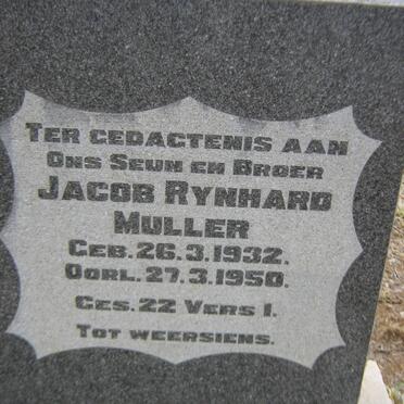 MULLER Jacob Rynhard 1932-1950