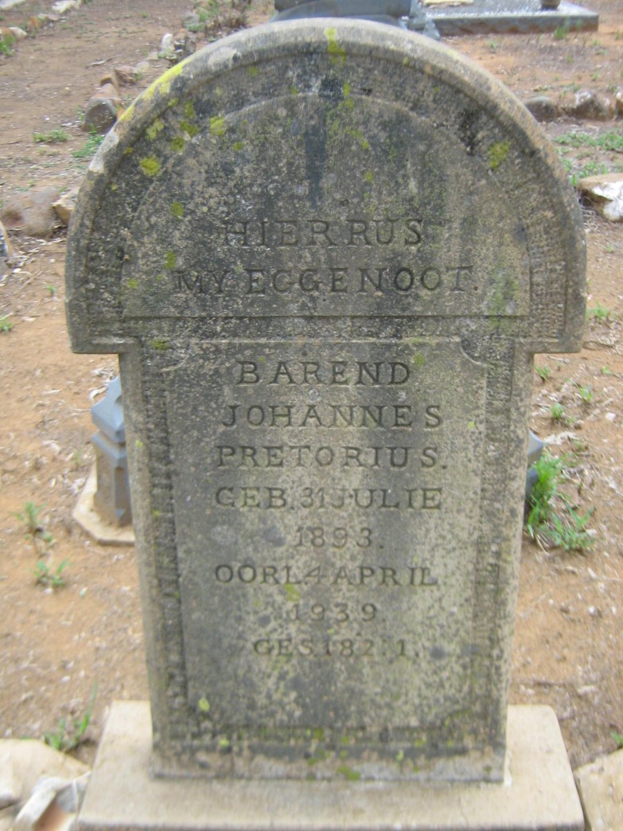 PRETORIUS Barend Johannes 1893-1939