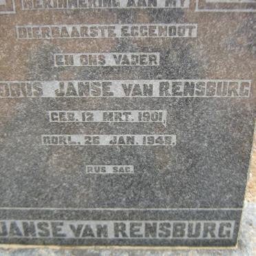 RENSBURG Jacobus, Janse van 1901-1948