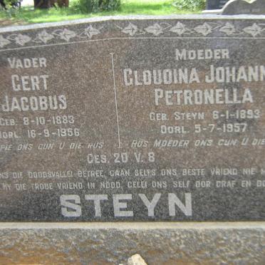 STEYN Gert Jacobus 1883-1956 &amp; Gloudina Johanna Petronella STEYN 1893-1957